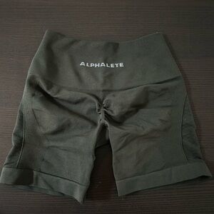 Alphalete Women's High-Waist Olive Bike Shorts